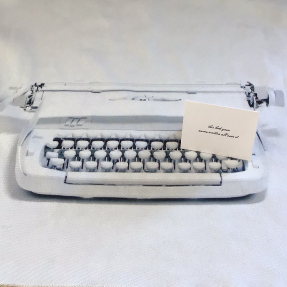 Minted Wall Tapestry ART Typewriter W/Magnetic Tapestry Bar 18"x24" hang